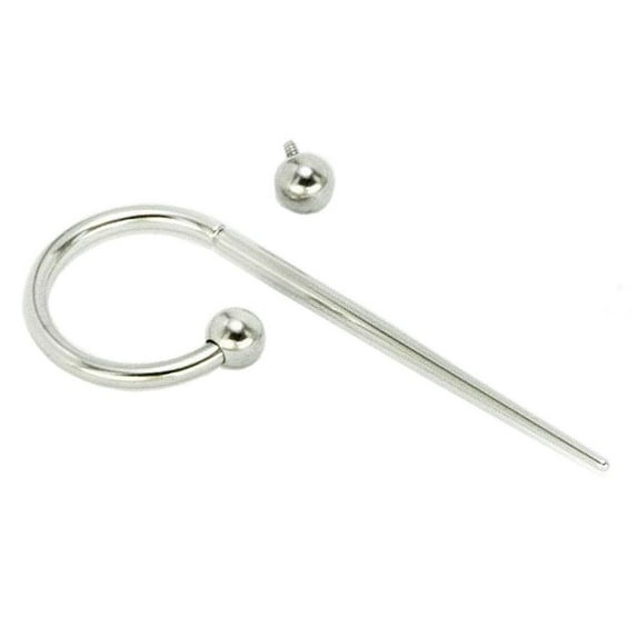 Painful Pleasures Threaded Taper for Ears, Piercing and Stretching Kit For Navel, Nose, and Other Areas, Medical Grade Stainless Steel, 1 Inch Long, 1.2mm at Thickest Point, 16g with 0.8mm Threading