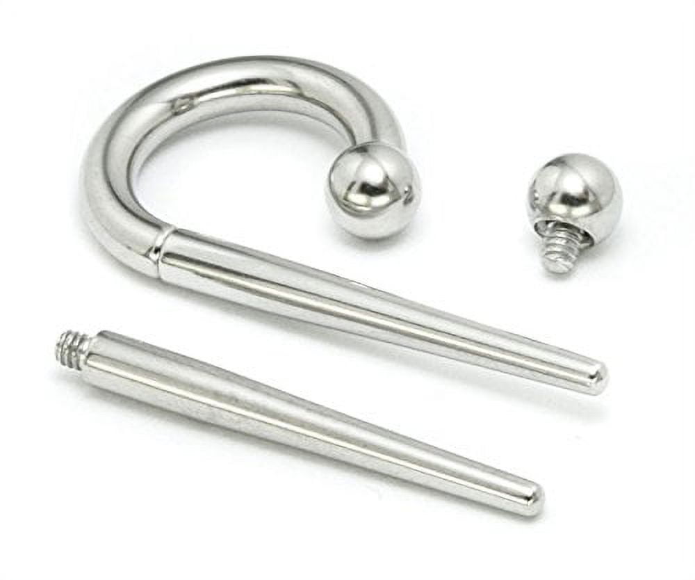 Painful Pleasures Threaded Taper for Ears Piercing and Stretching Kit For Navel Nose and Other Areas Medical Grade Stainless Steel 1 Inch Long