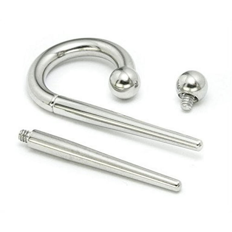 Painful Pleasures Threaded Taper for Ears, Piercing and Stretching Kit For  Navel, Nose, and Other Areas, Medical Grade Stainless Steel, 1 Inch Long,  3mm at Thickest Point, 8g with 2mm Threading 