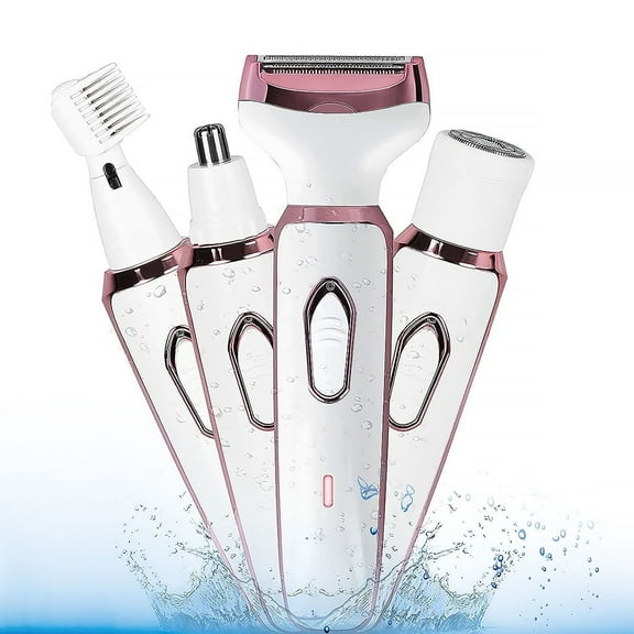 RNKR Painless 4-in-1 Women's Shaver - No Irritation Bikini Trimmer & Body Razor, Cordless for Travel, Hypoallergenic Wet/Dry Use, USB Rechargeable