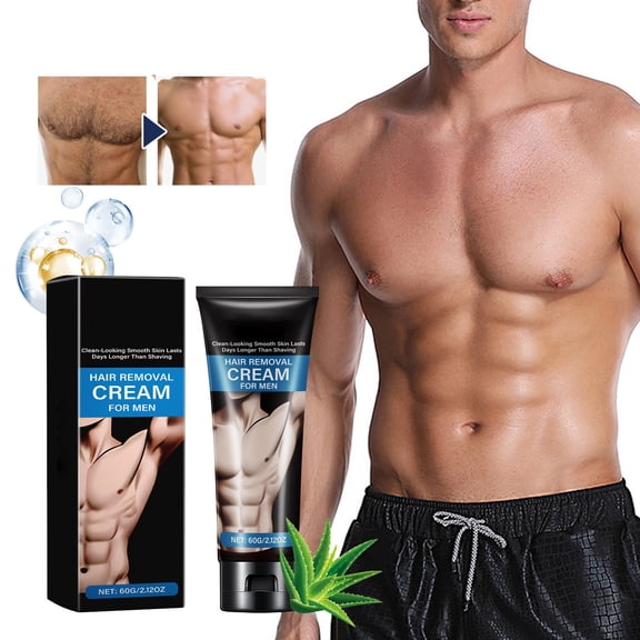Painless Hair Removal Cream for men, Gentle on Sensitive Skin, Fast Acting, Long Lasting Smoothness Made for Men