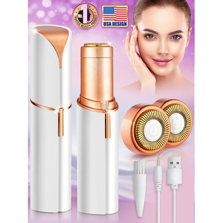 Painless Hair Removal Device for Women (White), Electric Facial Hair Remover by Nysa-9