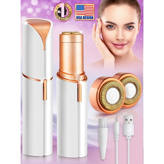 Painless Hair Removal Device for Women (White), Electric Facial Hair Remover by Nysa-9