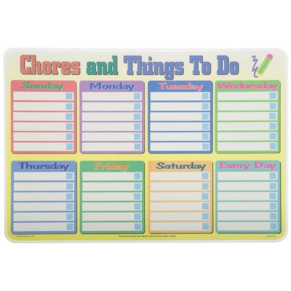 Painless Learning Calendar/Chores Placemat