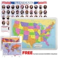 thumbnail image 1 of Painless Learning Educational Placemats For Kids Laminated USA Map And Presidents of the US Set Free Two Sided UNITED STATES/WORLD Maps 3-Ring Binder Washable, 1 of 4