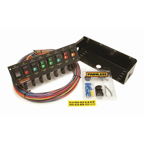 Painless Performance 50306 PAN50306 RACE PANEL 8-SWITCH CIR/BRK