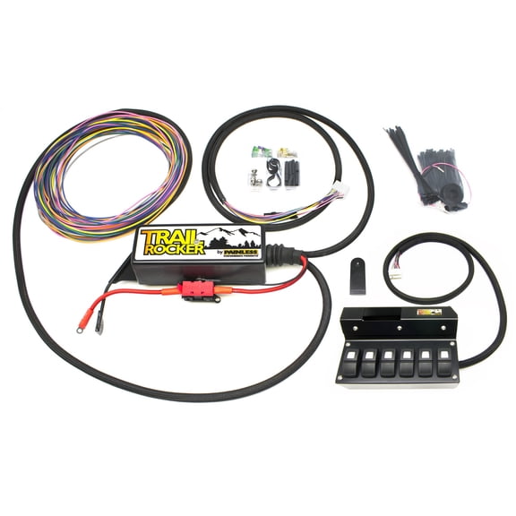 Painless Performance 57004 PAN57004 09-16 WRANGLER JK TRAIL ROCKER SYSTEM W/OVERHEAD 6 SWITCH BOX AND AUTO DIMMING MIRROR BLACK