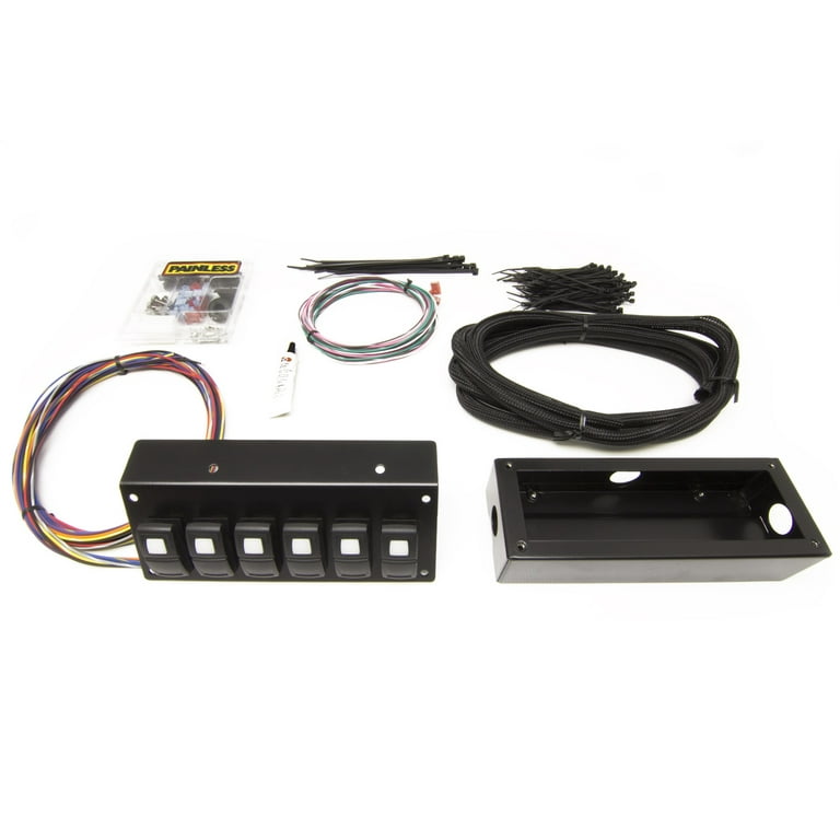Painless Performance Track Rocker 6 Switch Panel Flange Mount 58106 Painless Performance Track Rocker 6 Switch Panel Flange Mount 58106