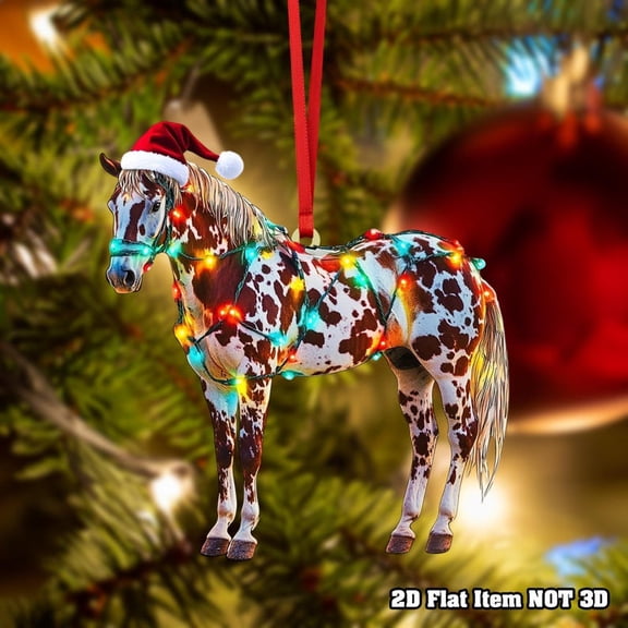 Paint Appaloosa Horse Christmas Ornament 2025, Flat 2D Tree Decoration With Lights, Western Ranch Gift For Him