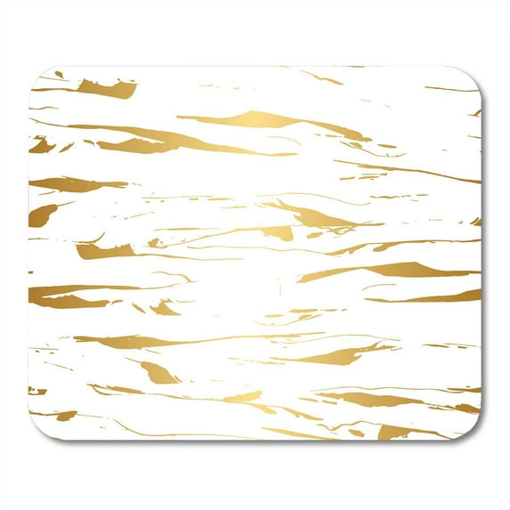 Paint Black Gold Golden and White Modern Abstract Design Ink Pattern Brush Glitter Splash Mousepad Mouse Pad Mouse Mat 9x10 inch