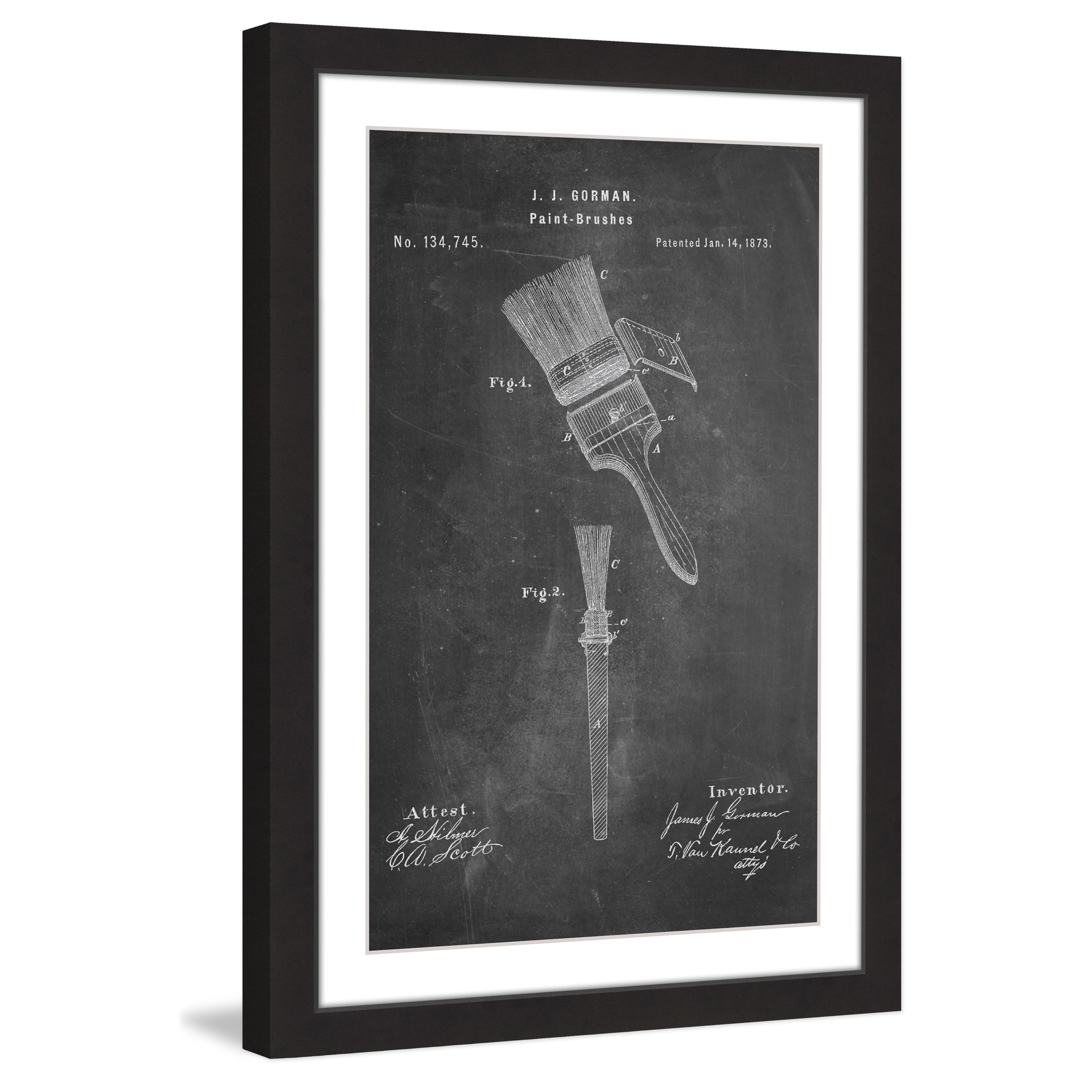 "Paint Brush 1873 Chalk" Framed Painting Print