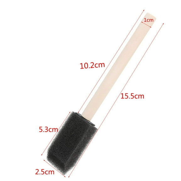 CIMAXIC 20Pcs 1 Inch Black Poly Sponge Paint Brushes for Painting Stains Varnishes and Crafts