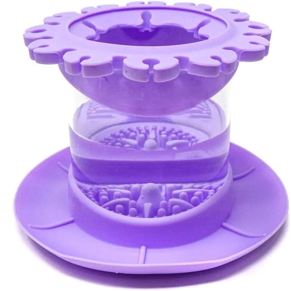 Paint Brush Cleaner Rinse Cup Silicone Bristle Cleaner for Acrylic Watercolor Wide Base, Easy to Clean, Purple