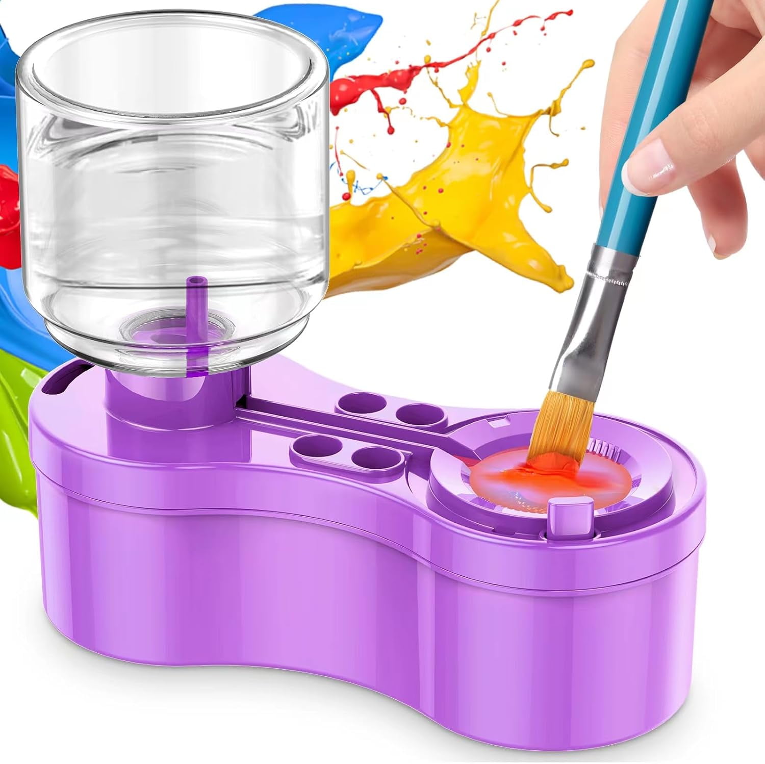 Paint Brush Cleaner, Upgraded 5-in-1 Painting Supplies with Drain and ...