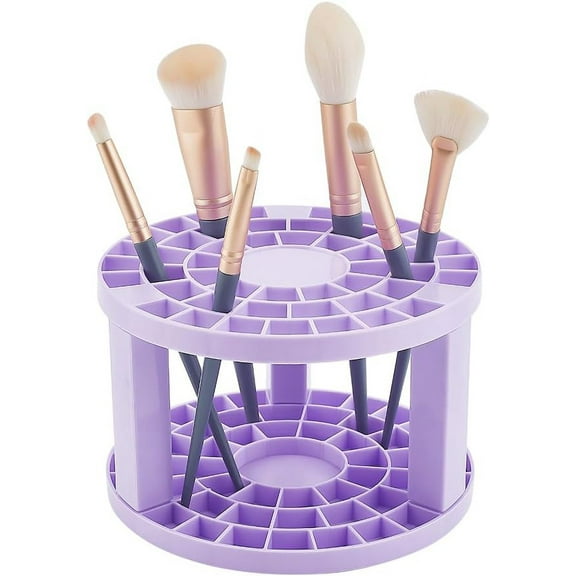 Paint Brush Holder 49-Hole Organizer for Artist Pens Pencils Markers Small Tools - Purple Plastic for DIY