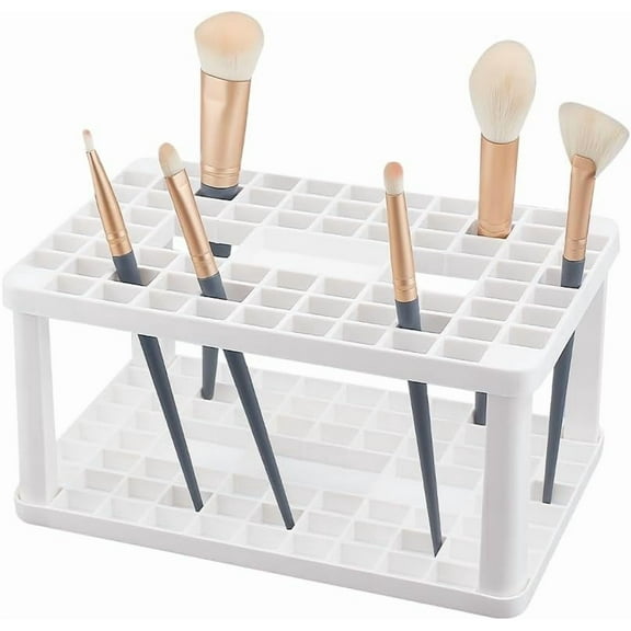 Paint Brush Holder 71 Holes Makeup Brush Holder Organizer Plastic Brush Crate Storage Holder for DIY handcrafting