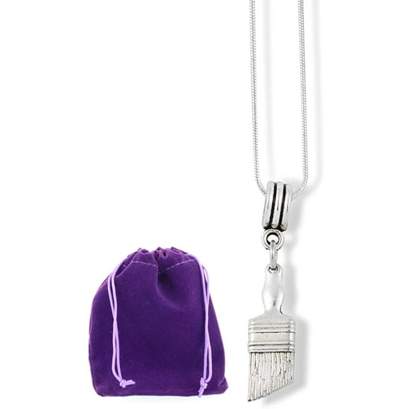 Paint Brush Necklace | House Painting Charm Snake Chain Necklace