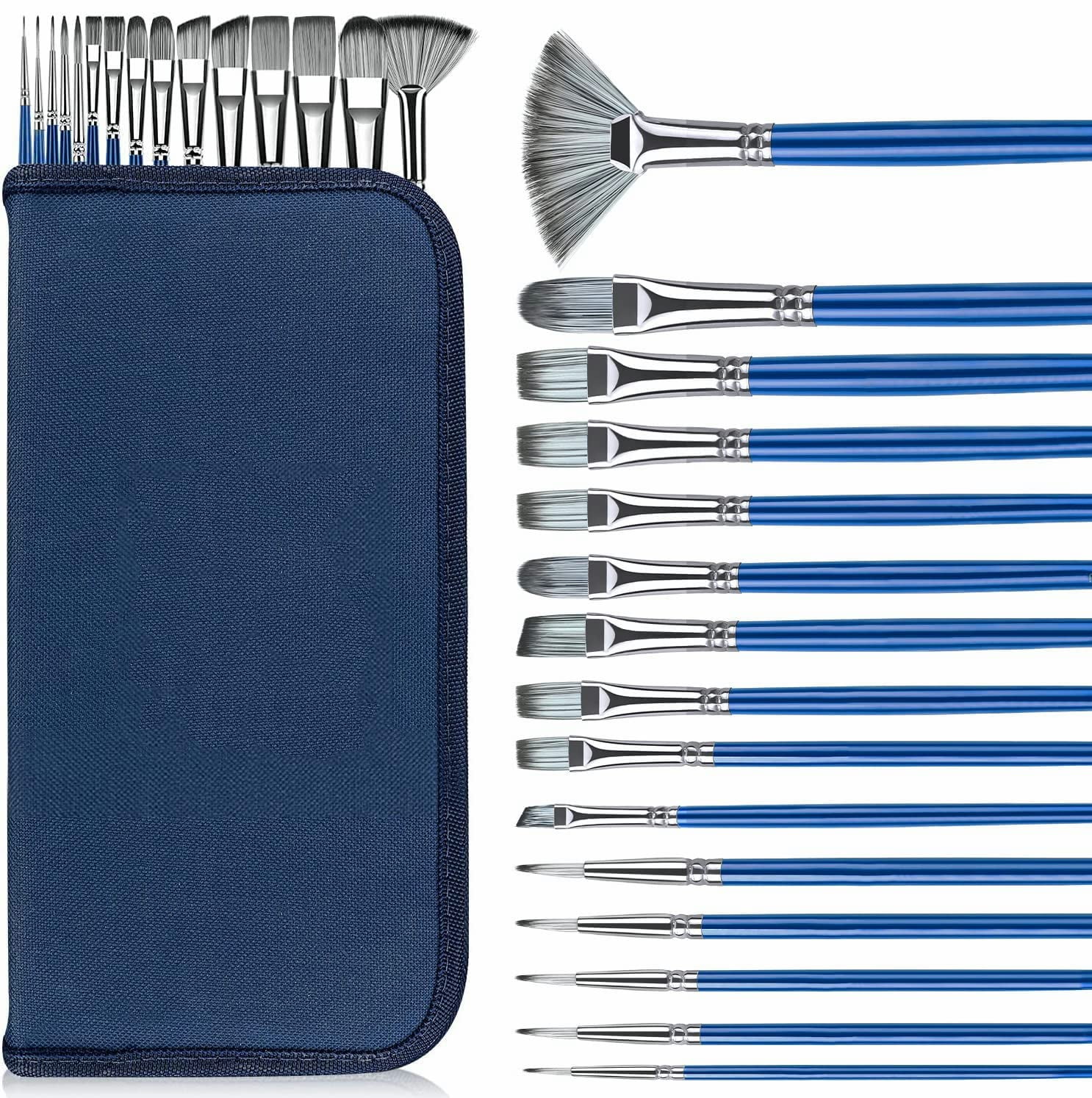Paint Brush Set, Artist Paint Brushes-Nylon Hair &15 Different Sizes