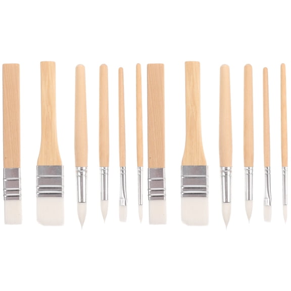 NICERIO 12-Piece Nylon Brush Set with 6 Tips for Drawing, Drafting, and Tools for Artists