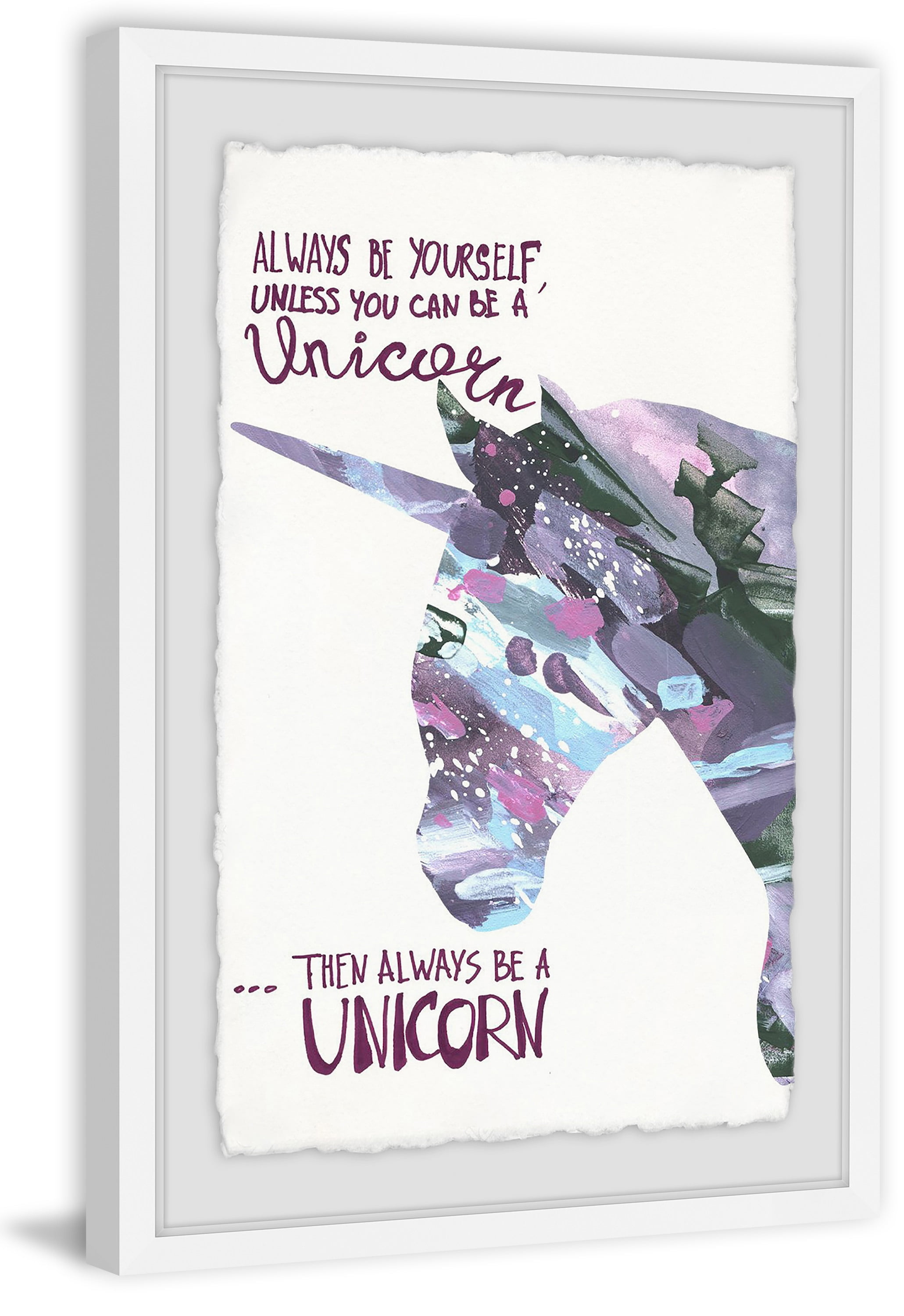 Paint Brush Unicorn Framed Painting Print