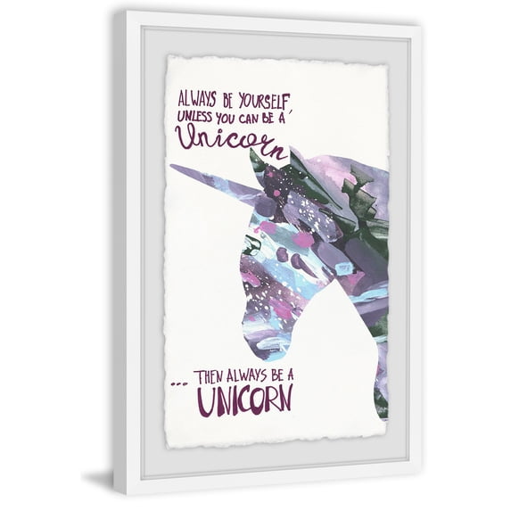 Paint Brush Unicorn Framed Painting Print
