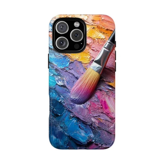 Paint Brushed Pastel Artistic Texture Case for iPhone 11-17 Pro Max