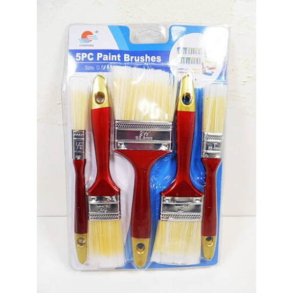 Paint Brushes 5 Pc Painters Brush Sets Sizes 1/2", 1", 1-1/2", 2" & 2-1/2"