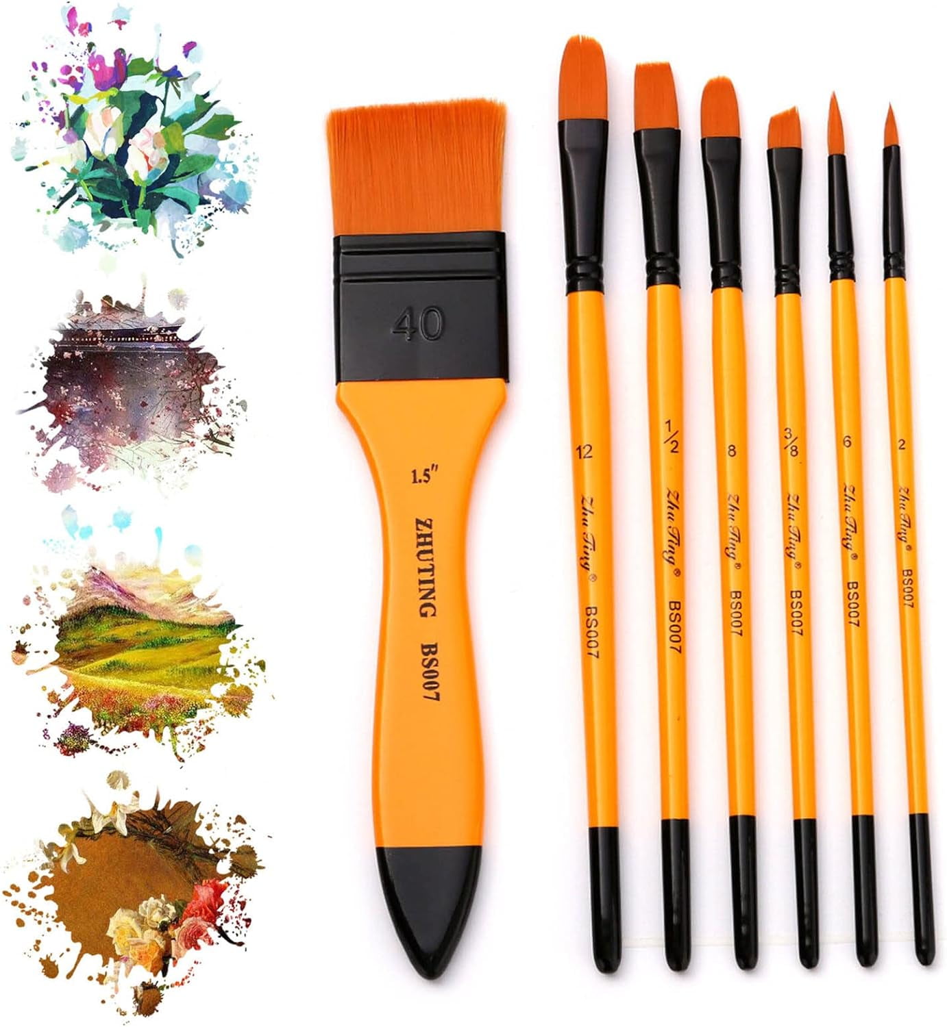 Paint Brushes 7 Pieces Sets Profession Paint Brush Round Pointed Tip