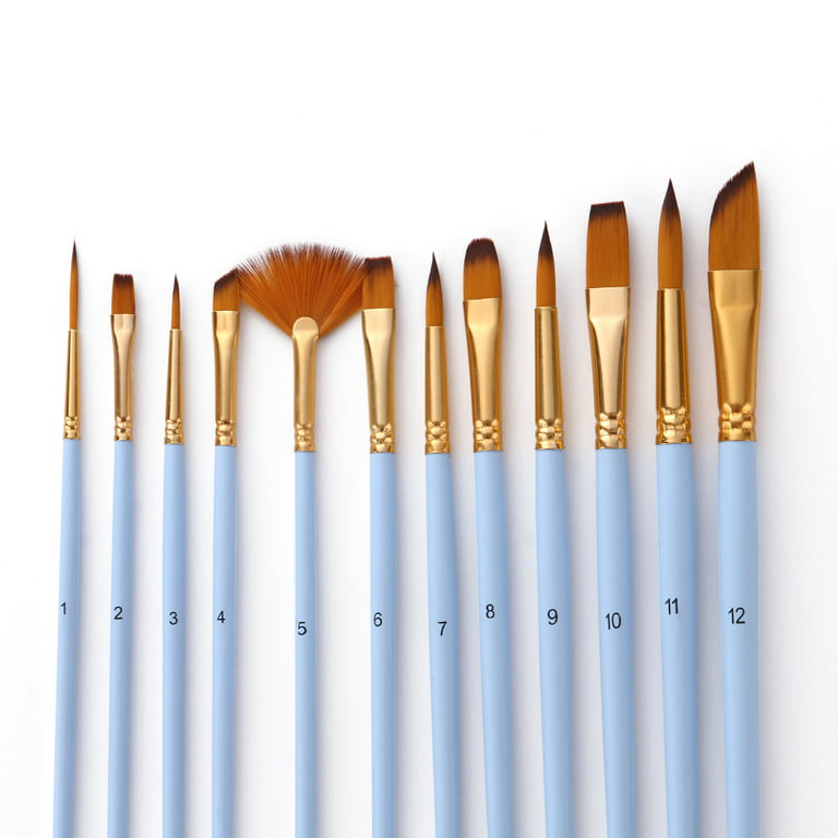 Paint Brushes Set Acrylic, 12Pcs Artist Fine Detail Paintbrushes for  Miniature Acrylic Oil Watercolor Painting Beginner Student Artist Drawing  Kits 
