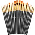 thumbnail image 1 of Paint Brushes Set, Emlimny 20 Pcs Paint Brushes for Acrylic Painting, Oil Watercolor Acrylic Paint Brush, Artist Paintbrushes for Body Face Rock Canvas, Adult Drawing Arts Crafts Supplies, Black, 1 of 7
