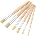 thumbnail image 1 of Paint Brushes Wooden Stencil Paint Brushes Set Round Tip Bristle Hair Paintbrush Easy to Clean Art Supplies Children Adults Acrylic Oil Watercolor Drawing Painting DIY Crafts, 1 of 5