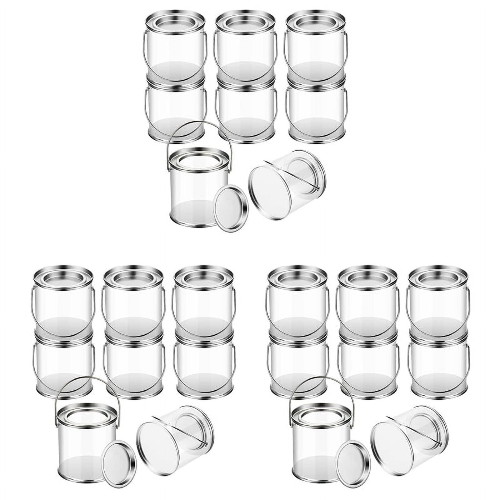 Paint Bucket Clear Bucket with Metal Lids and Handle Decorative Clear