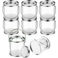 thumbnail image 1 of Trjgtas Paint Bucket Clear Bucket with Metal Lids and Handle Decorative Clear Plastic Bucket Storage Clear Paint Can 8 Pack, 1 of 4