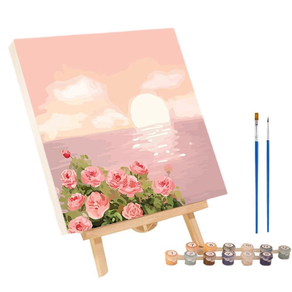 Paint By Numbers For Adults Framed Flowers Easy Acrylic Oil On Canvas C0S8 Teens For Beginner With Frame for Home D