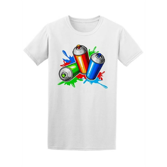 Paint Cans Comic Pop Art T-Shirt Men -Image by Shutterstock, Male Small