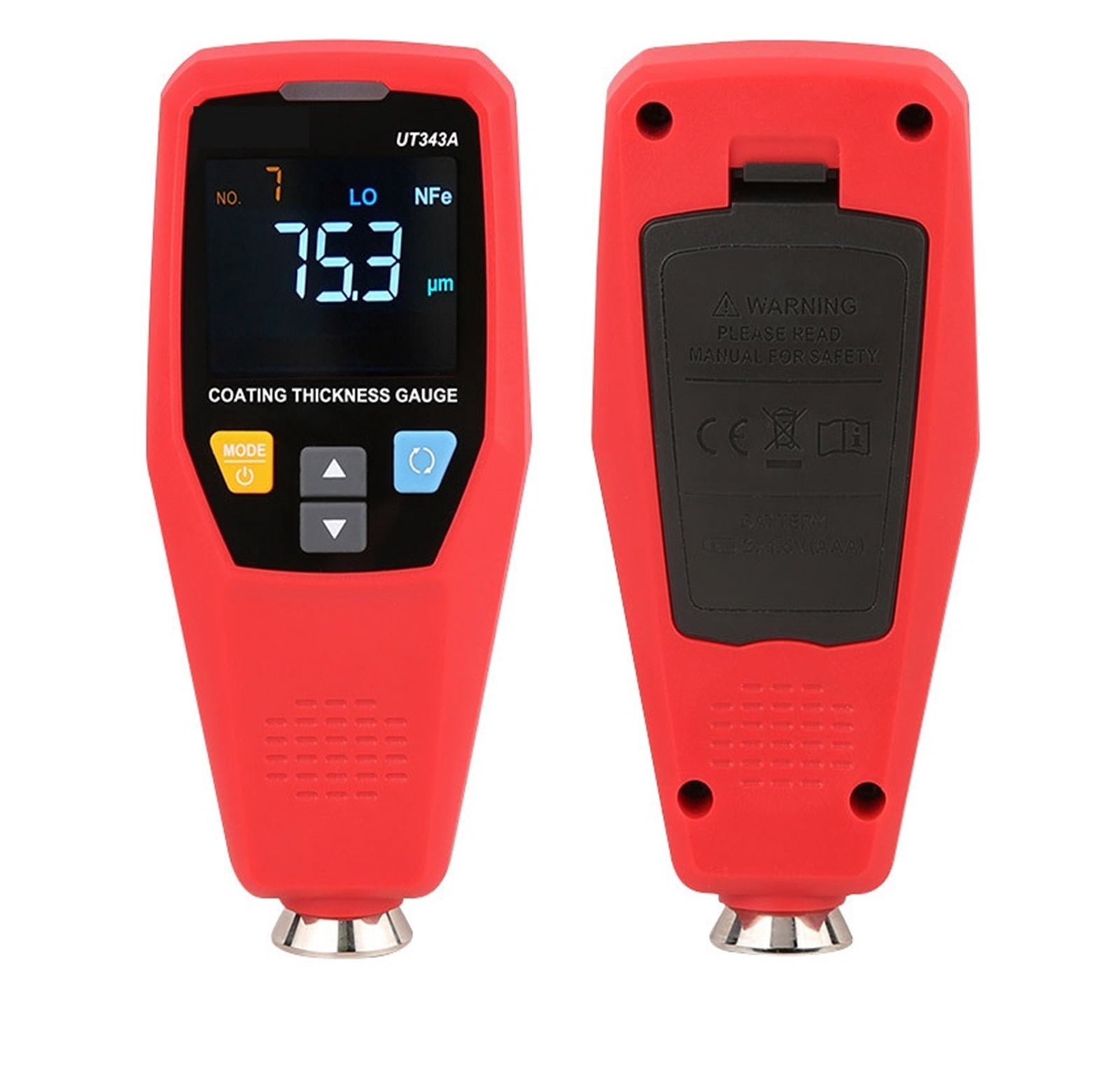 CM-206X Paint Thickness Gauge - Automotive Coating Depth Meter With Ruby Probe
