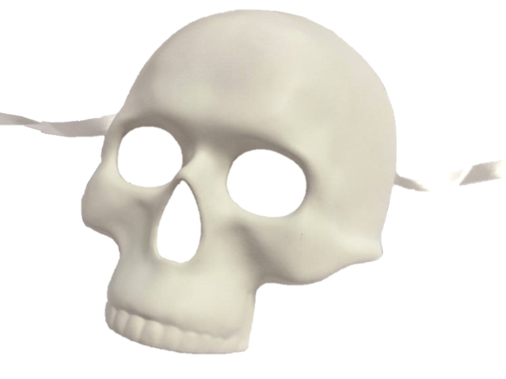 Paint Create Decorate White Skull Half Mask Skeleton Mardi Gras Pirate New - image 1 of 2