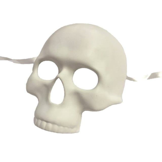 Paint Create Decorate White Skull Half Mask Skeleton Mardi Gras Pirate New