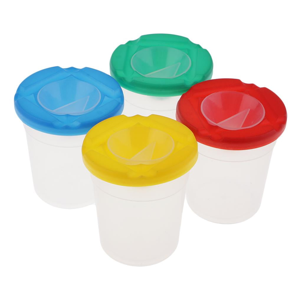 Paint Cups In 4 Colors For Kids Toddlers Children Early Learning Painting Supplies