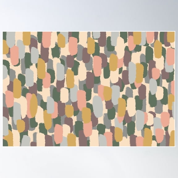 Paint Dab Pattern Poster Wall Art, Modern Wall Decor For Living Room Bedroom, 16x24 UNFRAMED