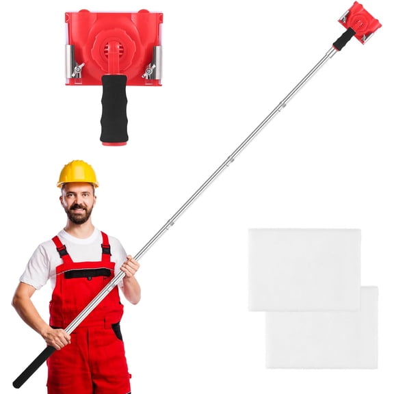 Paint Edge Trimmer + 2 Replace Pads - Adjustable 35.4-78.7 Inch Spliceable Pole, Ceiling & Corner Painting | Includes Replaceable Paint Pads | Professional Paint Edger for Clean, Sharp Lines