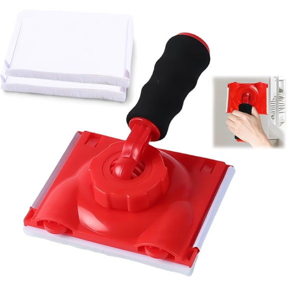 Paint Edge Trimmer Plus 2 Replace Pads, Paint Pad Applicator, Corner Walls and Ceilings Pad Painter, Edge Painting Tool with Painter's Pad Refills for Baseboards, Windows, Doors