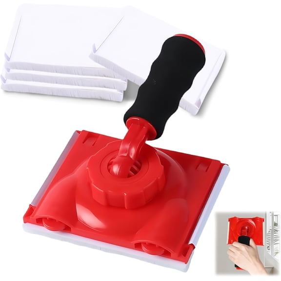 Paint Edge Trimmer Plus 4 Replace Pads, Paint Pad Applicator, Corner Walls and Ceilings Pad Painter, Edge Painting Tool with Painter's Pad Refills for Baseboards, Windows, Doors