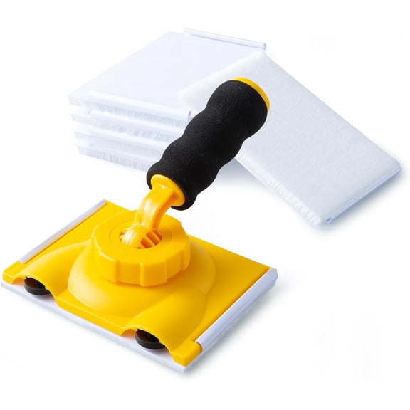 Paint Edger, 360° Rotation Handle Paint Edger Trimmer with 5pcs Replace Pads, Corner Walls & Ceilings Pad Painter, Edge Painting Tool for Wall Paint Pad Applicator