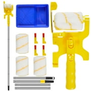 Paint Edger Roller Brush Kit Clean-Cut Wall Paint Roller Handheld Paint Edger Combo Set Trimming Color Separation Paint Roller with Extension Pole and Tray for Window Door Wall