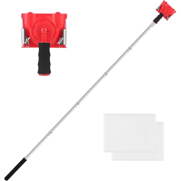 Paint Edger Tool for Walls & Ceilings, 34-74 Inch Spliceable Long Pole, Professional Edge Cutting Tool with 2 Replaceable Painter Pads, No-Drip Corner Paint Pad for DIY & Professional PaintingProject