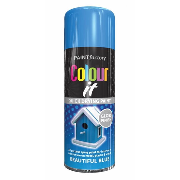 Paint Factory Beautiful Blue Gloss Finish Spray Paint 400ml