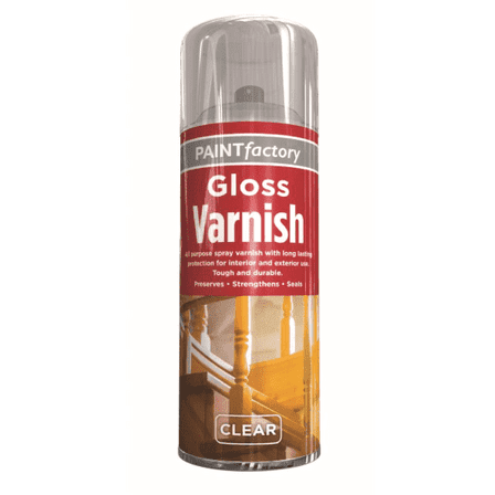 Paint Factory Clear Gloss Varnish Spray Paint 400ml