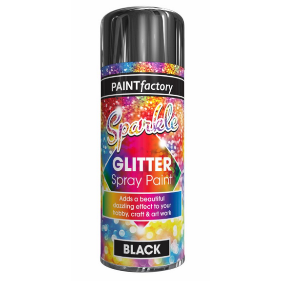 Paint Factory Glitter Spray Paint Black 200ml