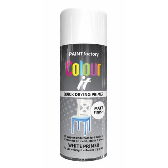 Paint Factory Primer White Matt Finish Spray Paint 400ml